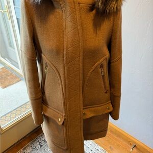 J. Crew Brown Hooded Coat new without tag
